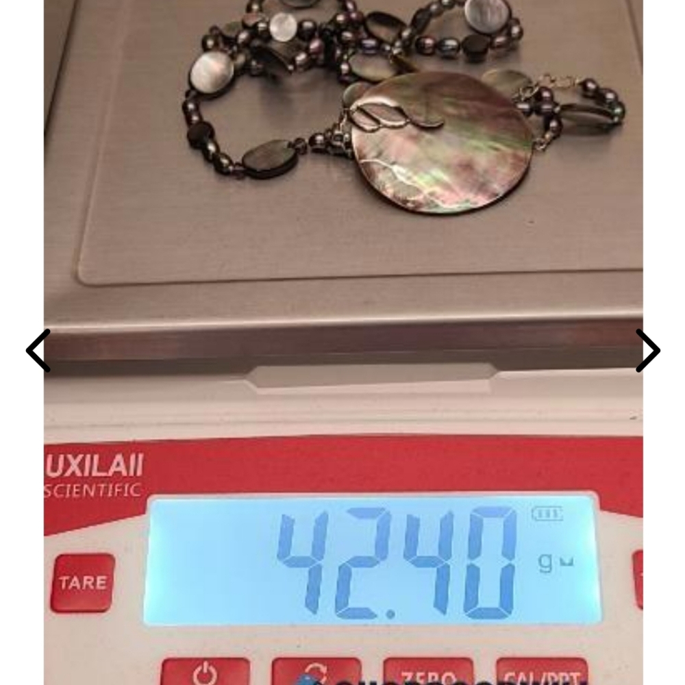 Designer Sterling Silver Abalone Shell Pearl Neck… - image 3